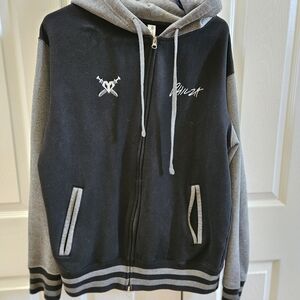 Philza Minecraft Black and Gray Zip-Up Hoodie Ph1Lza